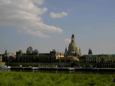 Elbufer Dresden Altstadt - (Deutschland, Europa, Architektur)