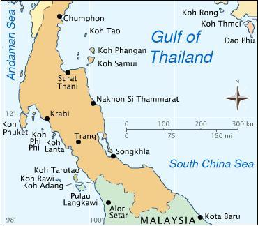 Map of Southern Thailand - (Asien, Insel, Thailand)