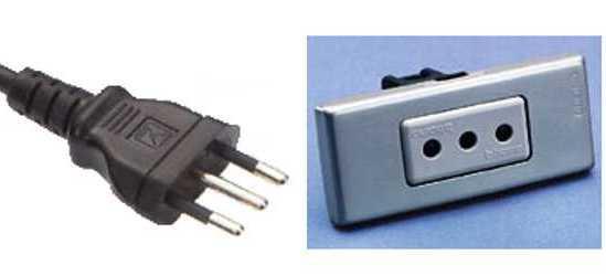 Italienischer Dreipolstecker (L-Steckdose) - (Italien, Adapter, Strom)