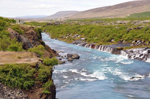 Hraunfossar, Island - (Natur, Island, Wasserfall)
