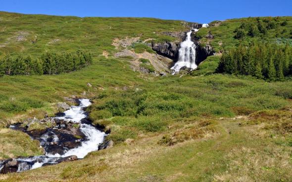 Wasserfall bei Ísafjörður/ Island - (Natur, Island, Wasserfall)