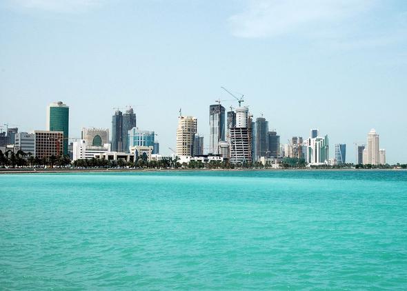 Doha City, West Bay, Qatar bei Tag - (Reiseziel, Zwischenstopp, Katar)
