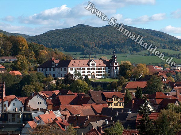 Die Wilhelmsburg in Schmalkalden aus der Fewo der Fam. Trollmann geknipst - (Deutschland, Schlossbesichtigung, Schloessertour)